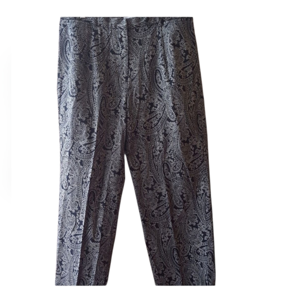 Liz Clairborne paisley pattern blue pants. Size 14